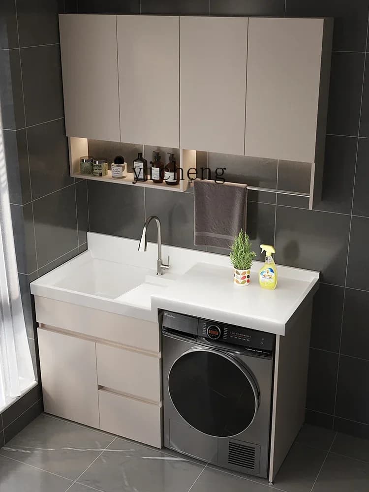 a5 Honeycomb Aluminum Balcony Washing Machine Integrated Cabinet Quartz Stone Laundry Slot Cabinet