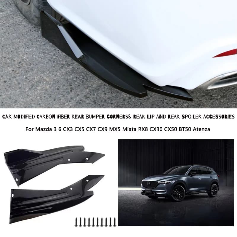 Rear Bumper Lip Diffuser Splitter Canard Protector Front For Mazda 3 6 CX3 CX5 CX7 CX9 MX5 Miata RX8 CX30 CX50 BT50 Atenza