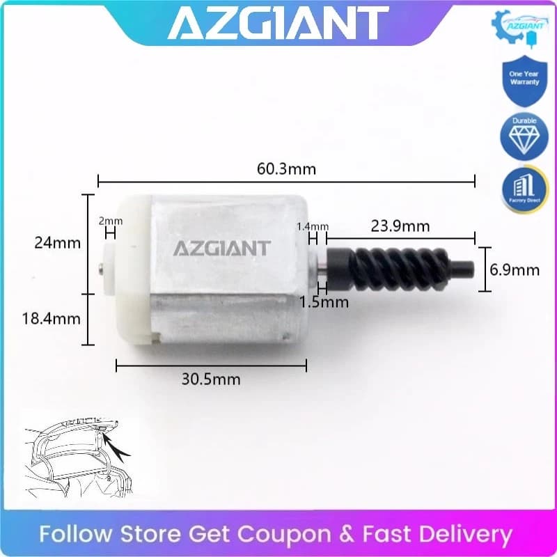 AZGIANT for 2006-2012 Toyota Yaris MK2 Car Trunk Lock Actuator Tailgate Mini Motor Replace DIY Save Money #64610-52100