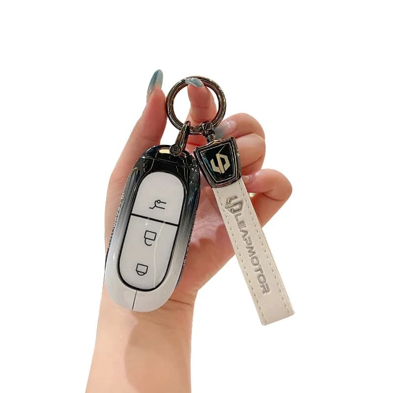 Premium Zinc Alloy Key Cover Case for Leapmotor C11/C01/S01 (2023) - Protective Key Fob Shell Key Bag Chain