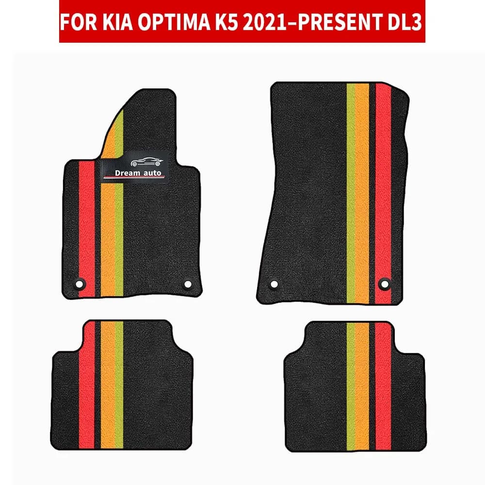 Car Mats With Buttons Waterproof Non-Slip For Kia Optima K5 2021–2025 DL3 Car-Specific Mats Floor Mats Full Set Car Accessories