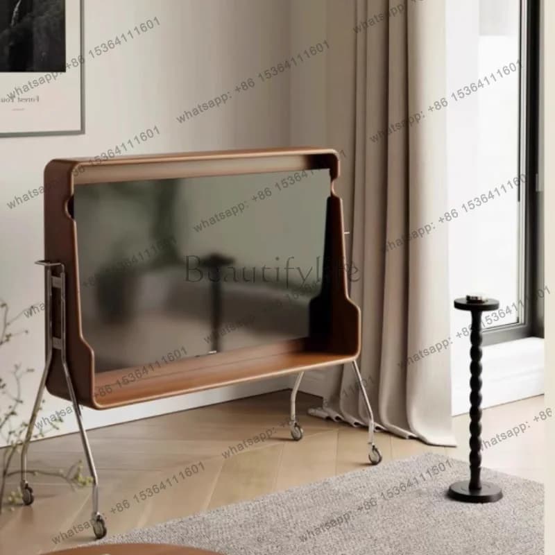 PG Nordic Movable Adjustable TV Stand Living Room Modern Designer Wheels Tv Cabinet Corner Walnut Fernsehtisch Furniture Home