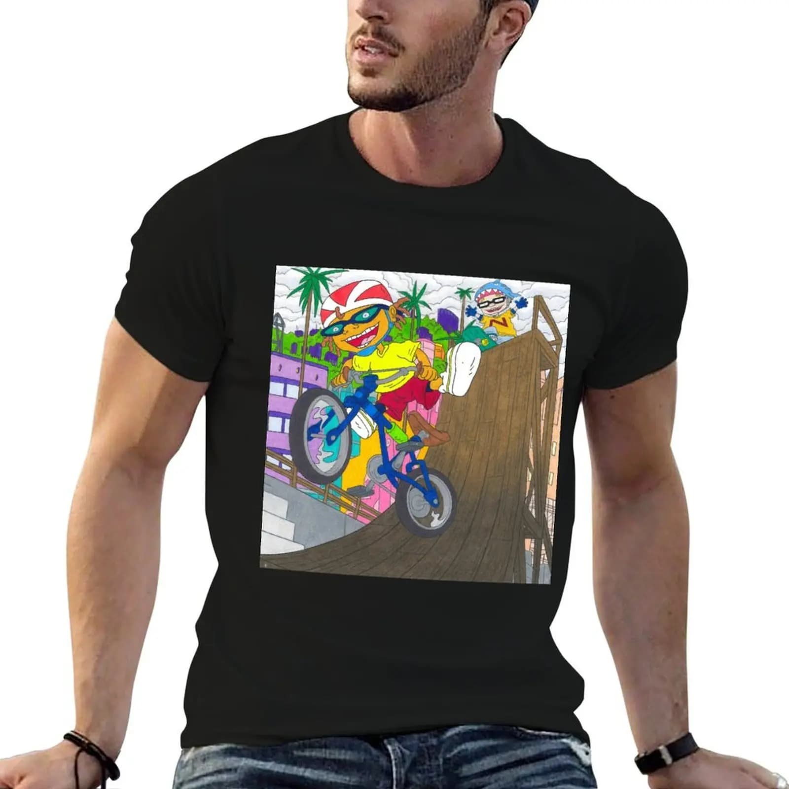 Rocket Power Otto Rocket Nickelodeon T-Shirt vintage clothes boys animal print vintage t shirt men