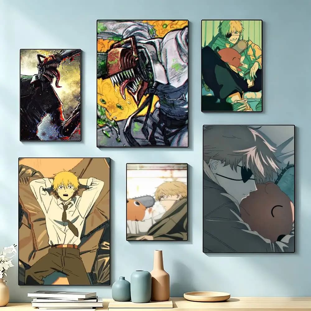Anime C-Chainsaw Man Denji  Poster High Quality Dorm Living Room Aesthetic Wall Decoration Painting Stickers Gift