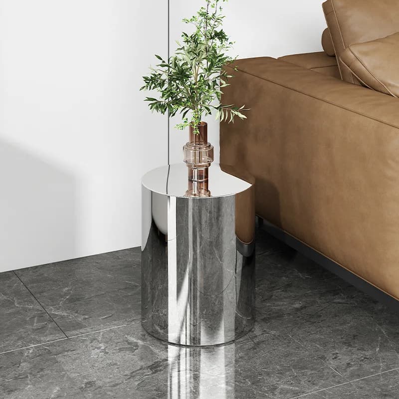 CX stainless steel mirror round column base light luxury large floor decoration