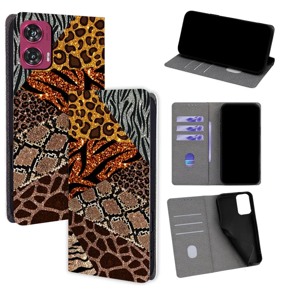 Magnetic Flip Leather Phone Cover for Motorola Moto G67 G57 G06 G56 G86 G04s G15 G05 E15 G75 G55 G35 G85 G45 G34 G24 G04 E14 G54