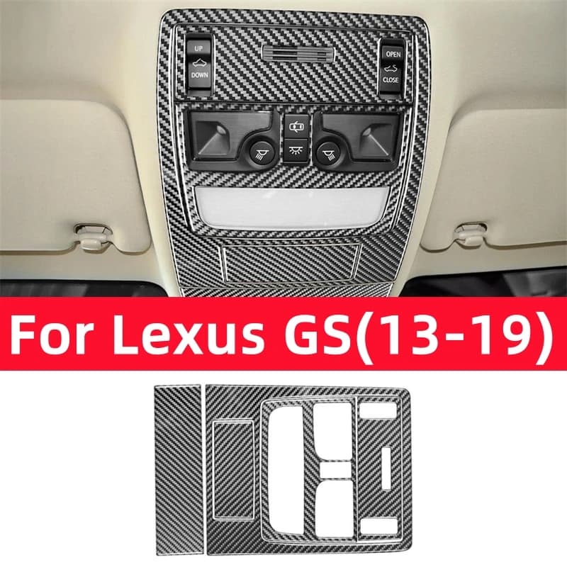 For Lexus GS 2013-2019 Car Interior Accessories Carbon Fiber Auto Front Reading Light Decoration Frame Trim Cover Stickers