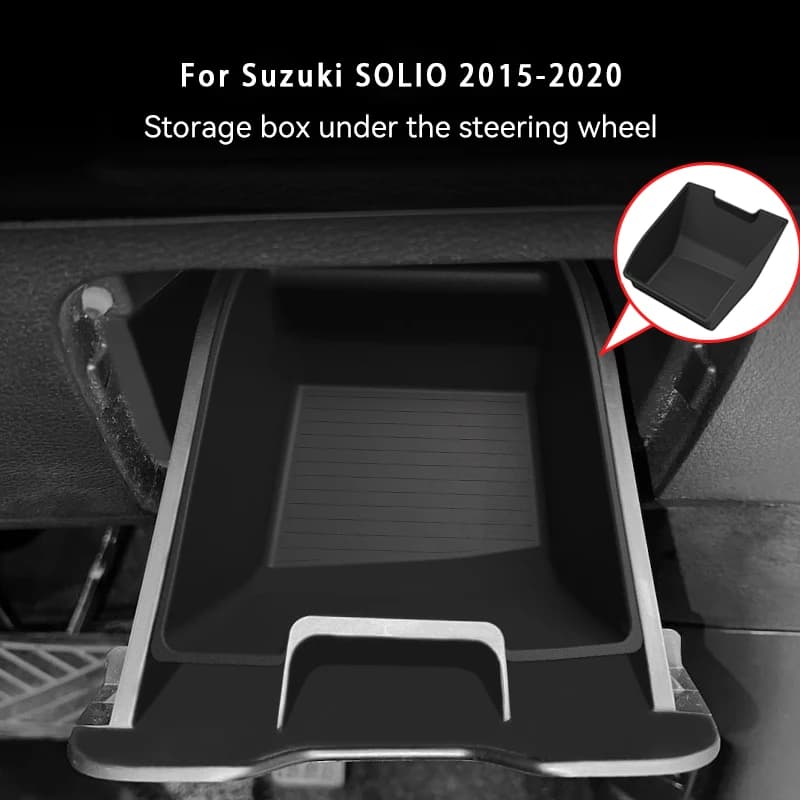 For Suzuki SOLIO 2015-2020 Centre Console Storage Box Organizer Tray Car Storage Box Under Steering Wheel Interior Accessories