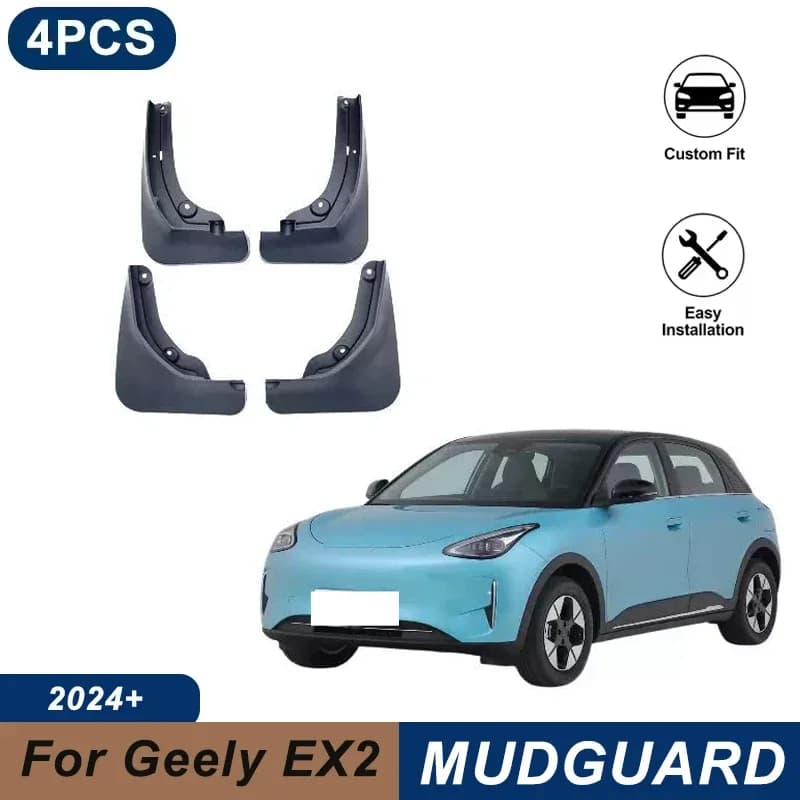 4PCS Car Mud Flaps For Geely EX2 2024+ Waterproof Anti-Splash Fender Mudguards Auto Exterior Accessories