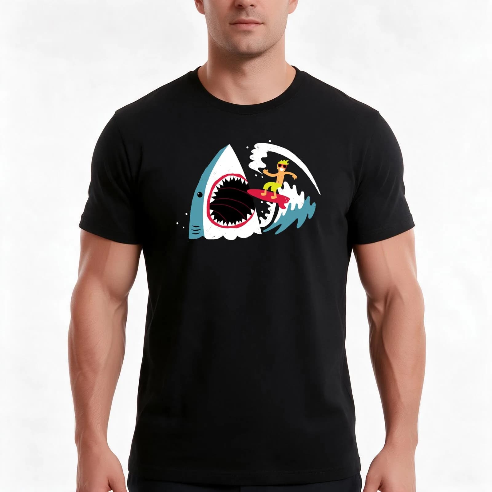 Surf's Up T-Shirt, Summer Casual Cotton Tee, Oversized Streetwear Tops, Vintage Graphic Print, Loose Fit Short Sleeve