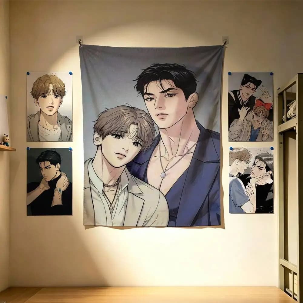 Manhwa Jinx Joo Jaekyung Kim Dan  Flags Wall Hanging Background Art Banner for Bedroom Home Outdoor Decor