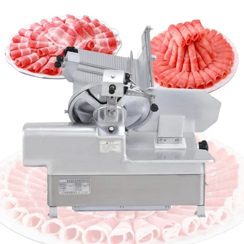 220v/50hz 750w Commercial 1-15mm Automatic Bacon Slicer Electric Frozen Meat Slicer Automatic Ham Slicer Cutting Machine