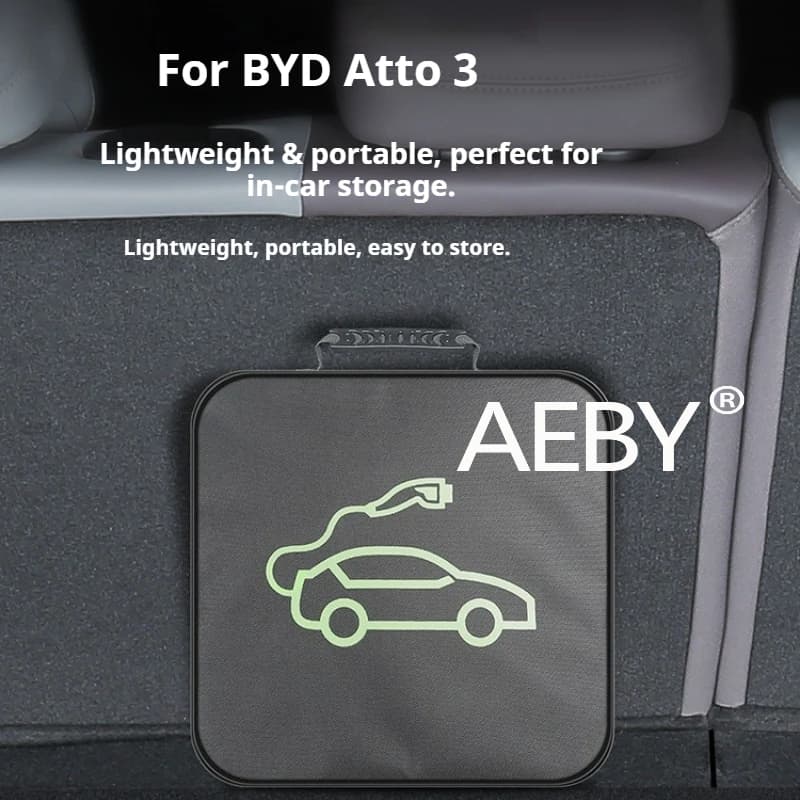 AEBY For BYD Atto 3 Smart Driving Edition 2025 Electric Vehicle Charging Accessories,Charging Cable Organizer Box,Storage Bag