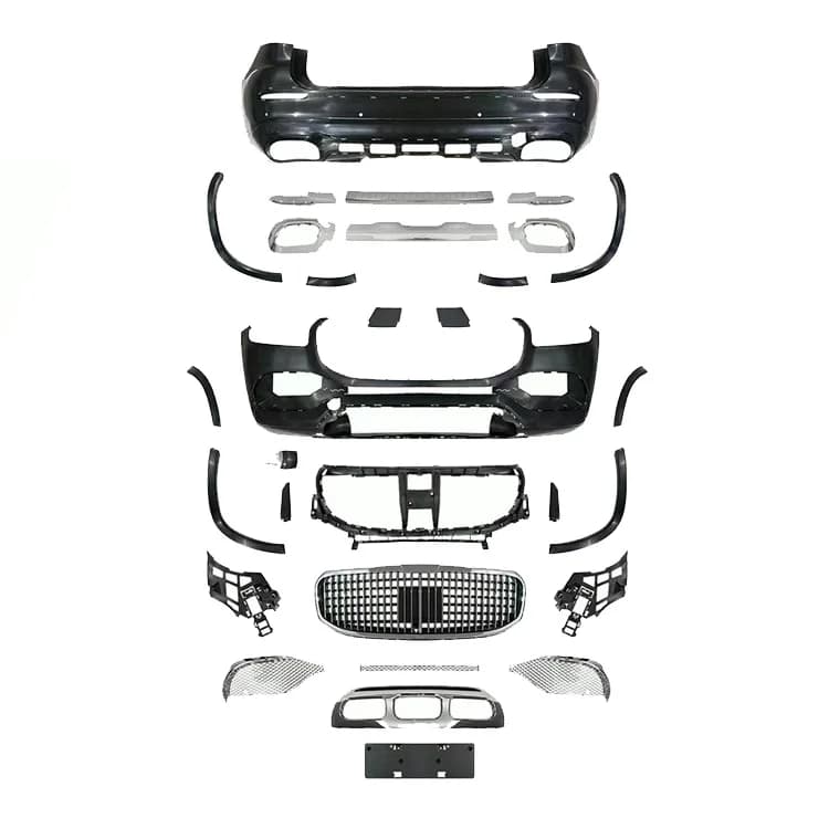 High Quality GLS X167 Maybach Style Front Body Kit Car Grille Rear Diffuser Bumper Plug and Play for W167 2020+
