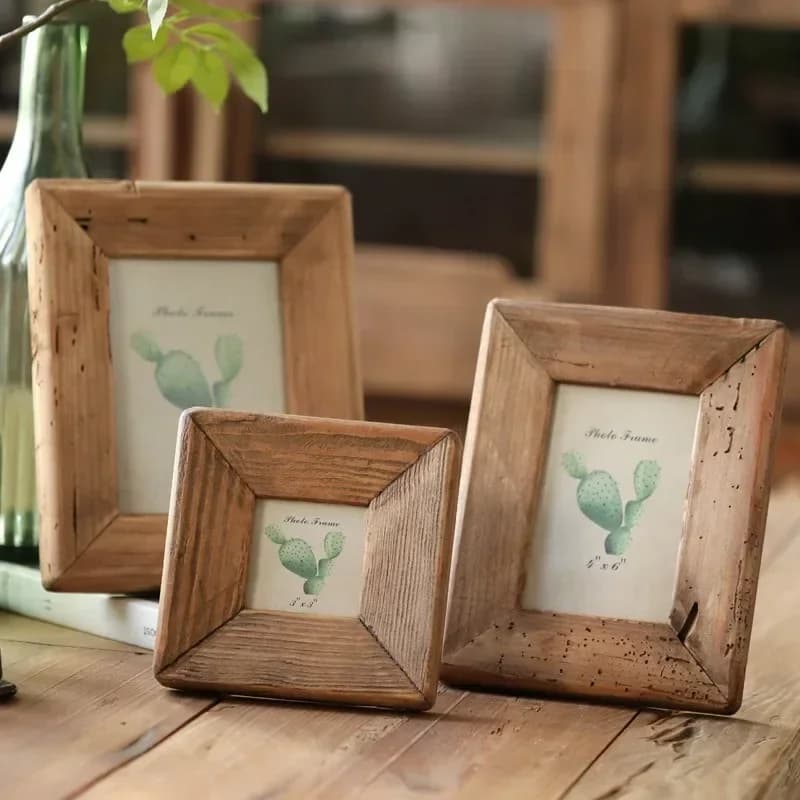 Miniature Wooden Photo Frame Aesthetic Luxury Original Creative Photo Frame Modern Ornaments Nordic Accessories Living Room