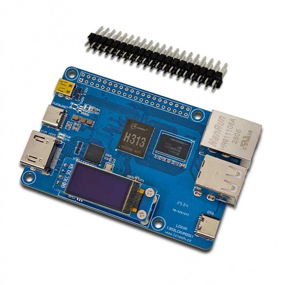 LCKVM Remote KVM IP Console H313 Dev Board 1GB DDR3 4K@60FPS High-DMI|Ethernet USB 2.0 for Server Maintenance & Raspberry Pi