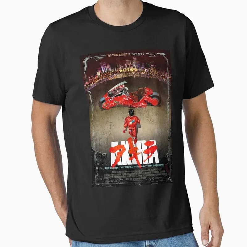Akira Cyberpunk City Explosion Anime Gift T‑Shirt Vintage Sci‑Fi Manga Graphic Tee Shotaro Kaneda Neo‑Tokyo Unisex Streetwear