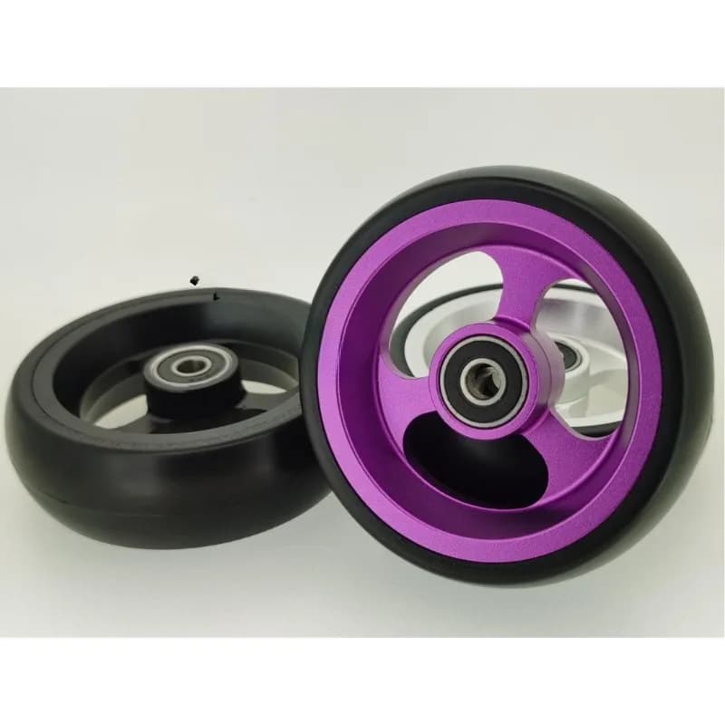 Wheelchair Accessories Front  with Bearing 4 Inch Universal Wheel PU Solid Wheel Aluminum Alloy Material Bearing Aperture 8mm