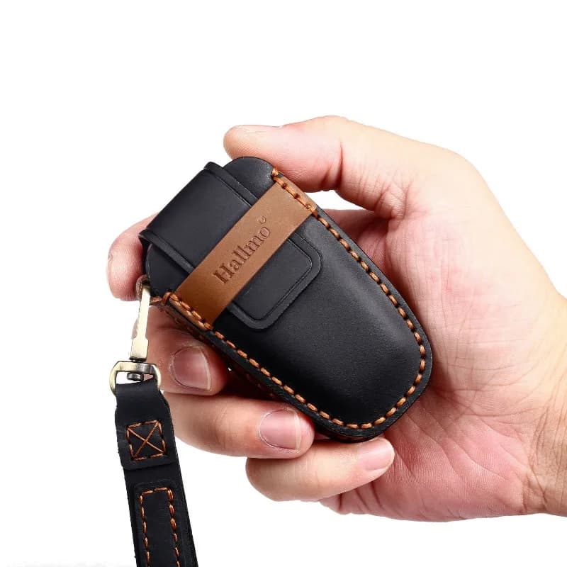 Genuine Leather Car Key Case Cover Shell Protector Fob Holder for Ford F-150 Raptor Pickup Truck North America Accessories