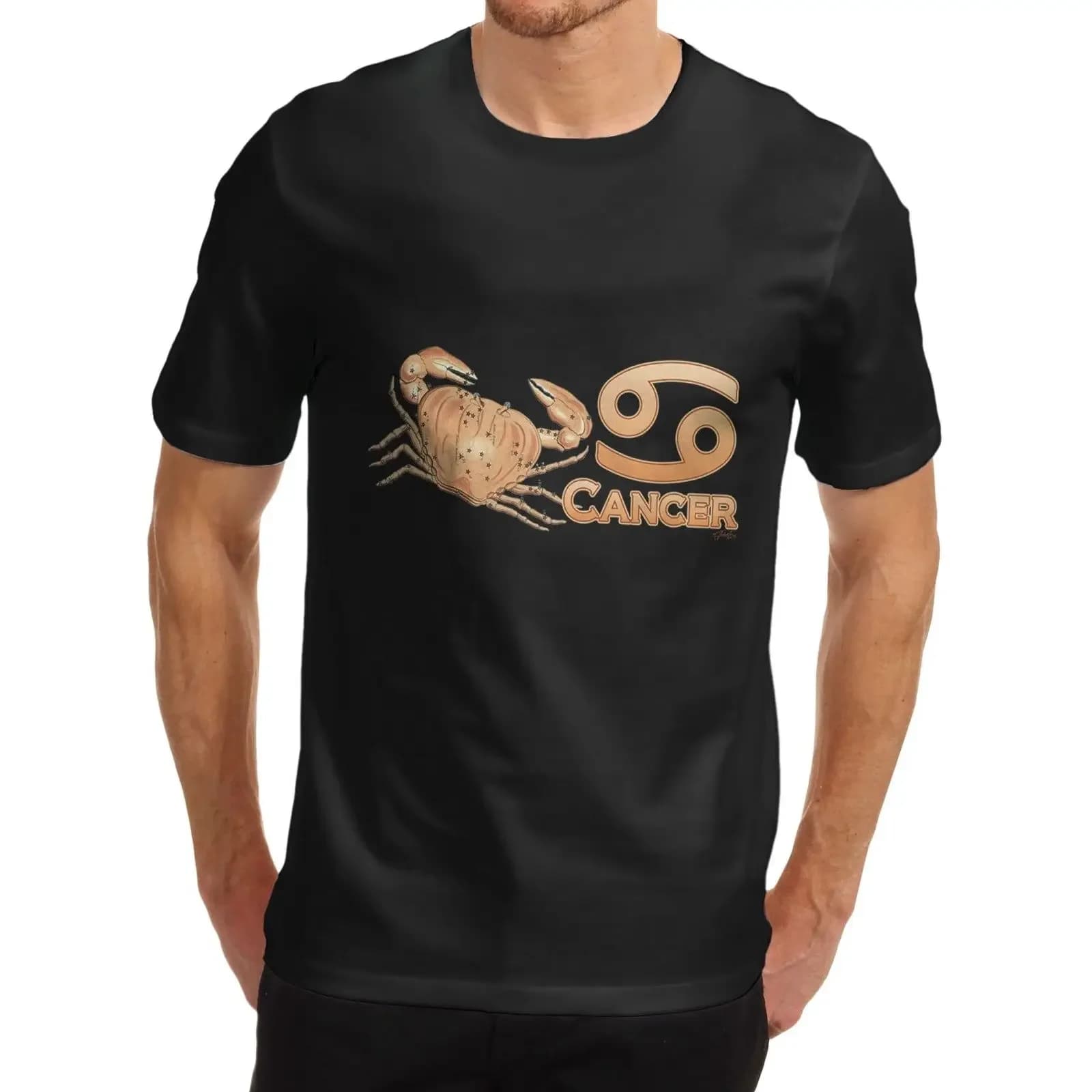 Cancer Zodiac Astrological Sign Birthday Gift T-Shirt 100% Cotton O-Neck Short Sleeve Summer Casual Mens T-shirt Size S-3XL