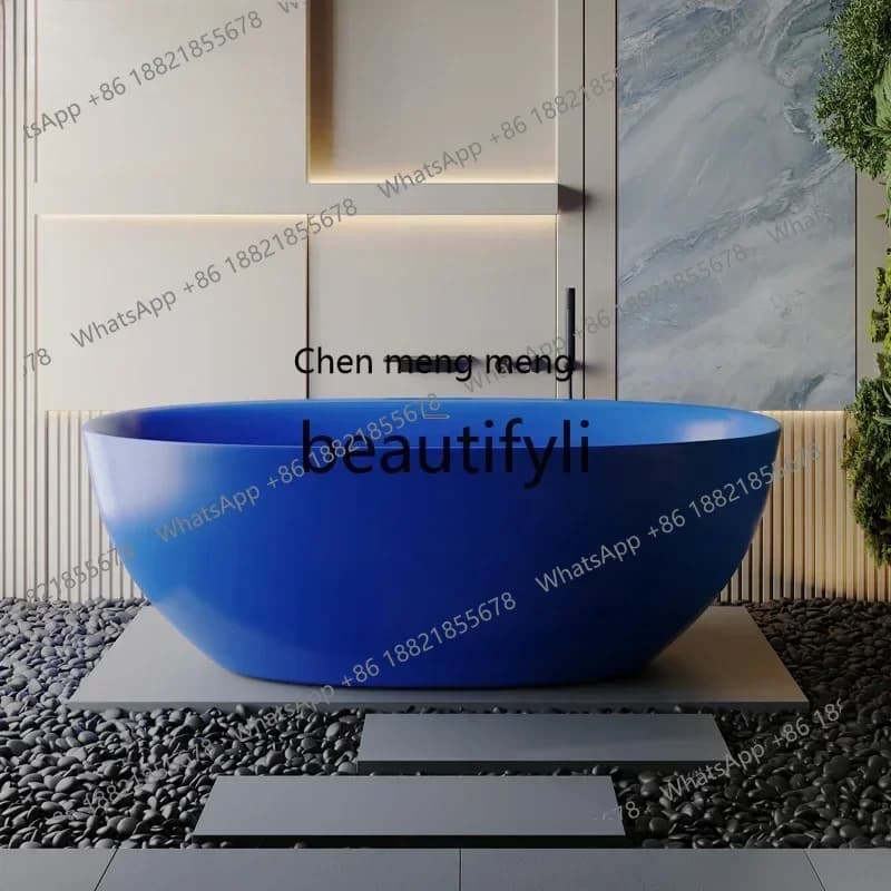 182Q Acrylic bathtub blue independent integrated thermal insulation color custom bathtub