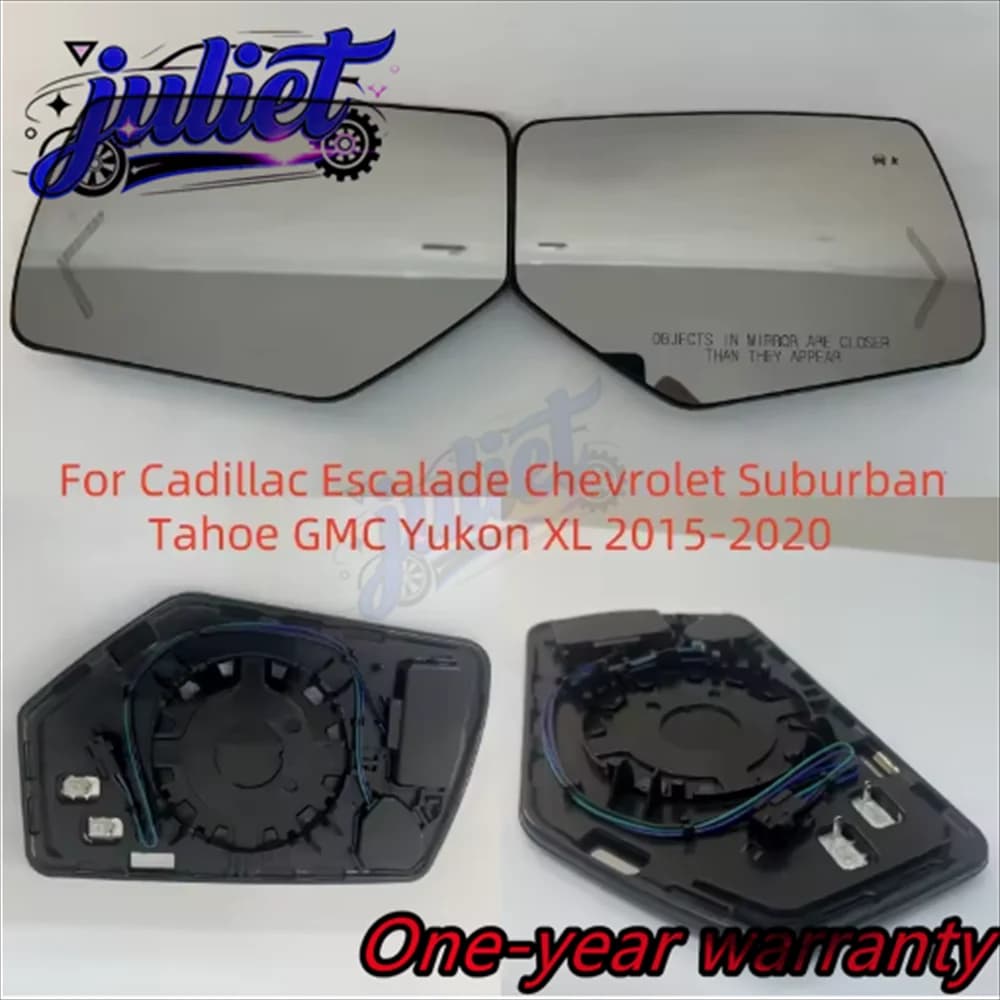 For Cadillac Escalade Chevrolet Suburban Tahoe GMC Yukon XL 2015-2020 Heated Side Mirror Glass Lens with Turn Signal Blind Spot