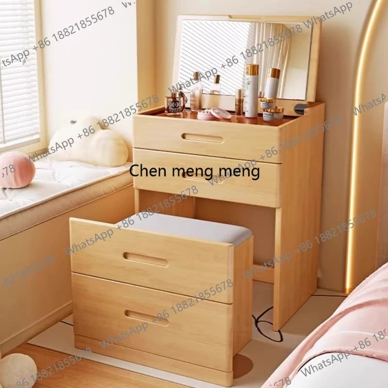 Girls Rustic Dressing Table Miniature Storage Solid Wood Dressing Table Simple Vanity Penteadeira De Maquiagem House Accessories