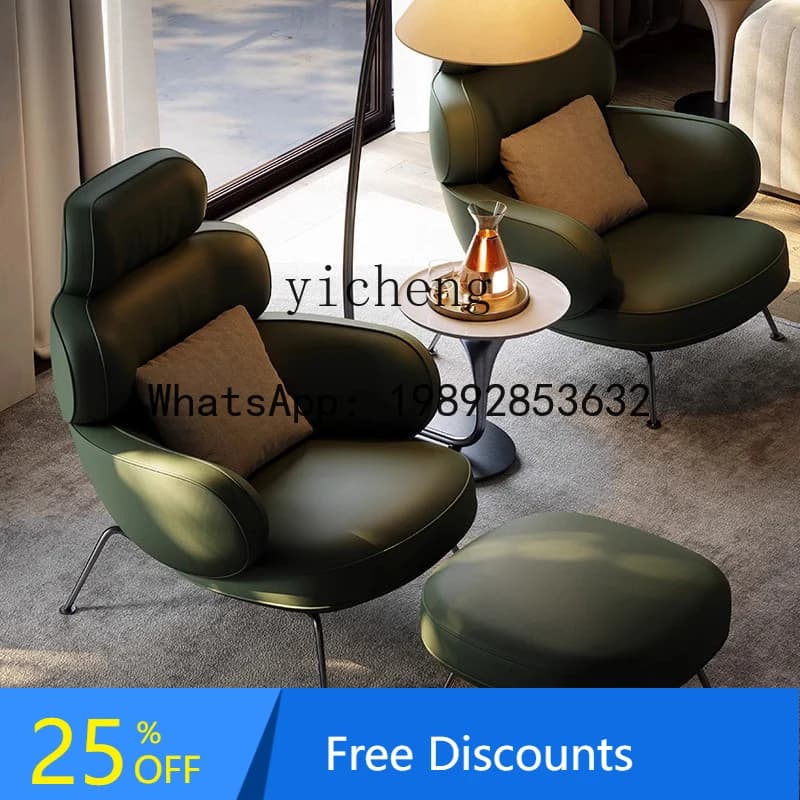 AA Italian villa living room single furniture, modern oriental all-leather sofa chair