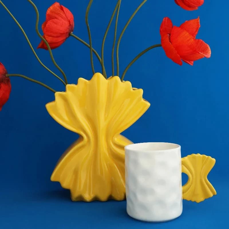 Nordic creative pasta vase ornaments,unique ceramic vases and coffee mug mugs,living room desktop flower arrangement decorations