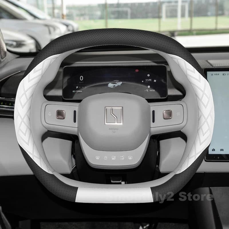 Leather Car Steering Wheel Cover For ZEEKR X 2025 2024 Non-slip Auto Steering Wheel Cover zeekr 009 Accessories 2025