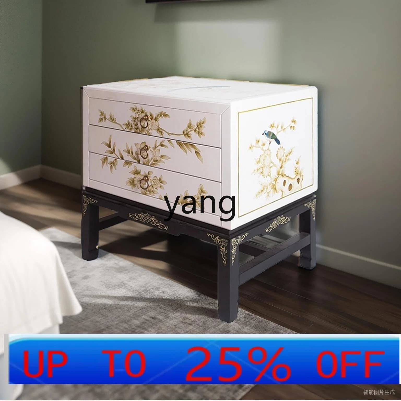LMM  new Chinese hand-painted bedside table modern simple furniture decorative cabinet
