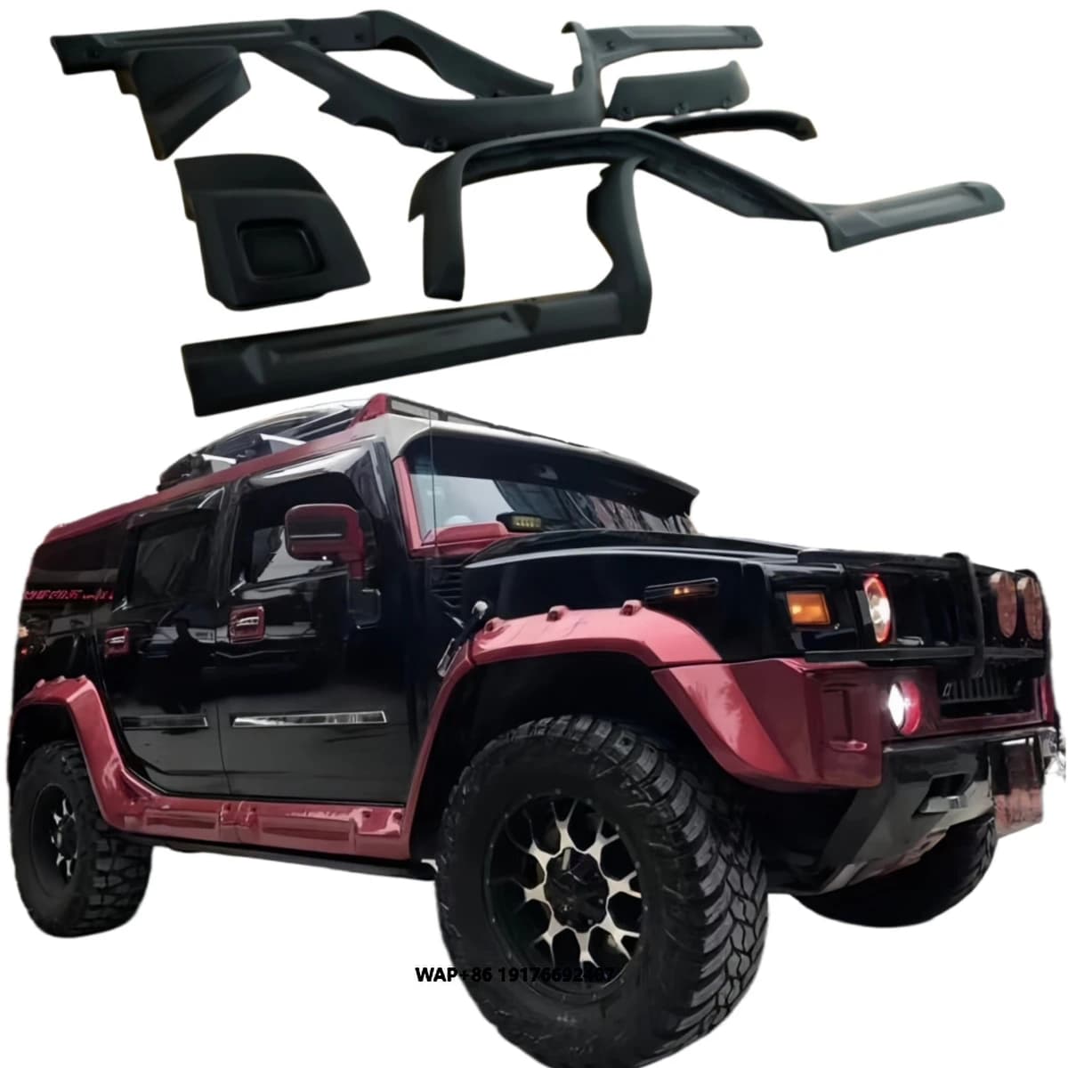Widebody Kit for Hummer H2 H3 2003-2008 Upgraded Front and Rear Bumper Fender Attachments