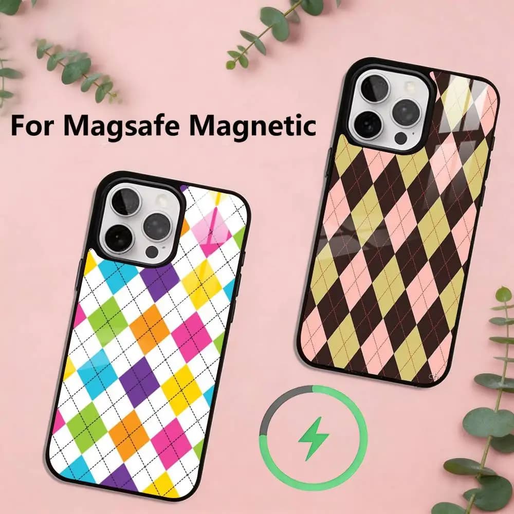 plaid background Phone Case For iPhone17,16,15,14,13,12,11 Plus,Pro Magnetic with Magsafe Wireless Charging