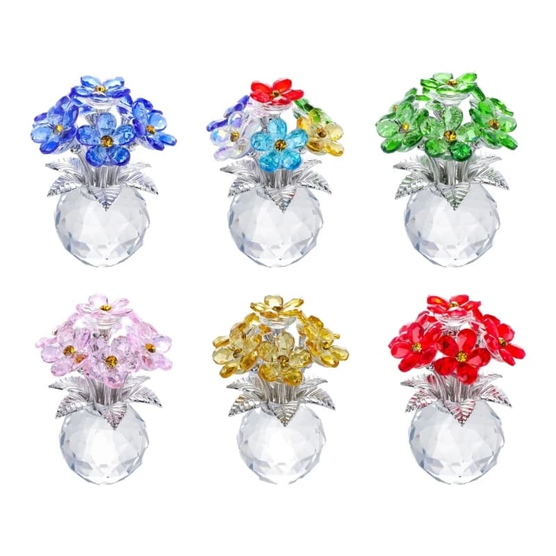Attractive Multiple Color Glass Forget Not Arrangement Romance Gift Present 10.5Cm 3XUF