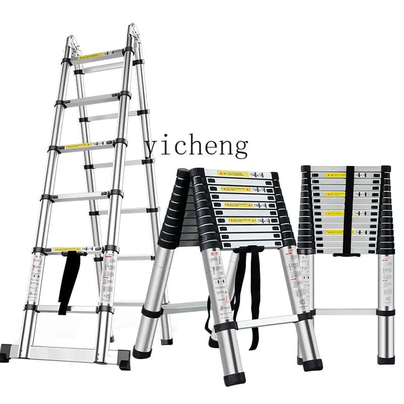 BB  Aluminum Alloy Ladder Household Folding Telescopic Ladder Multifunctional Indoor Engineering Portable Thickened Lifting