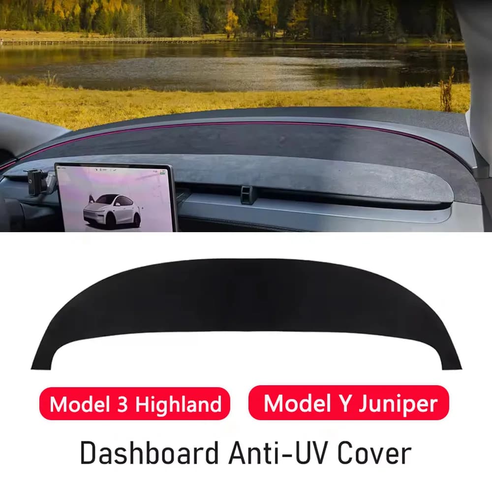 Anti-UV Dashboard Cover For Tesla Model 3 Highland Model Y Juniper Model YL Center Console Accessories Dash Mat Protector Pad