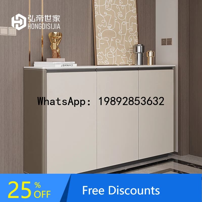 YFY Minimalist Solid Wood Shoe Cabinet Modern Home Entrance New Model Entryway Partition Cabinet Integrated Large Capacity
