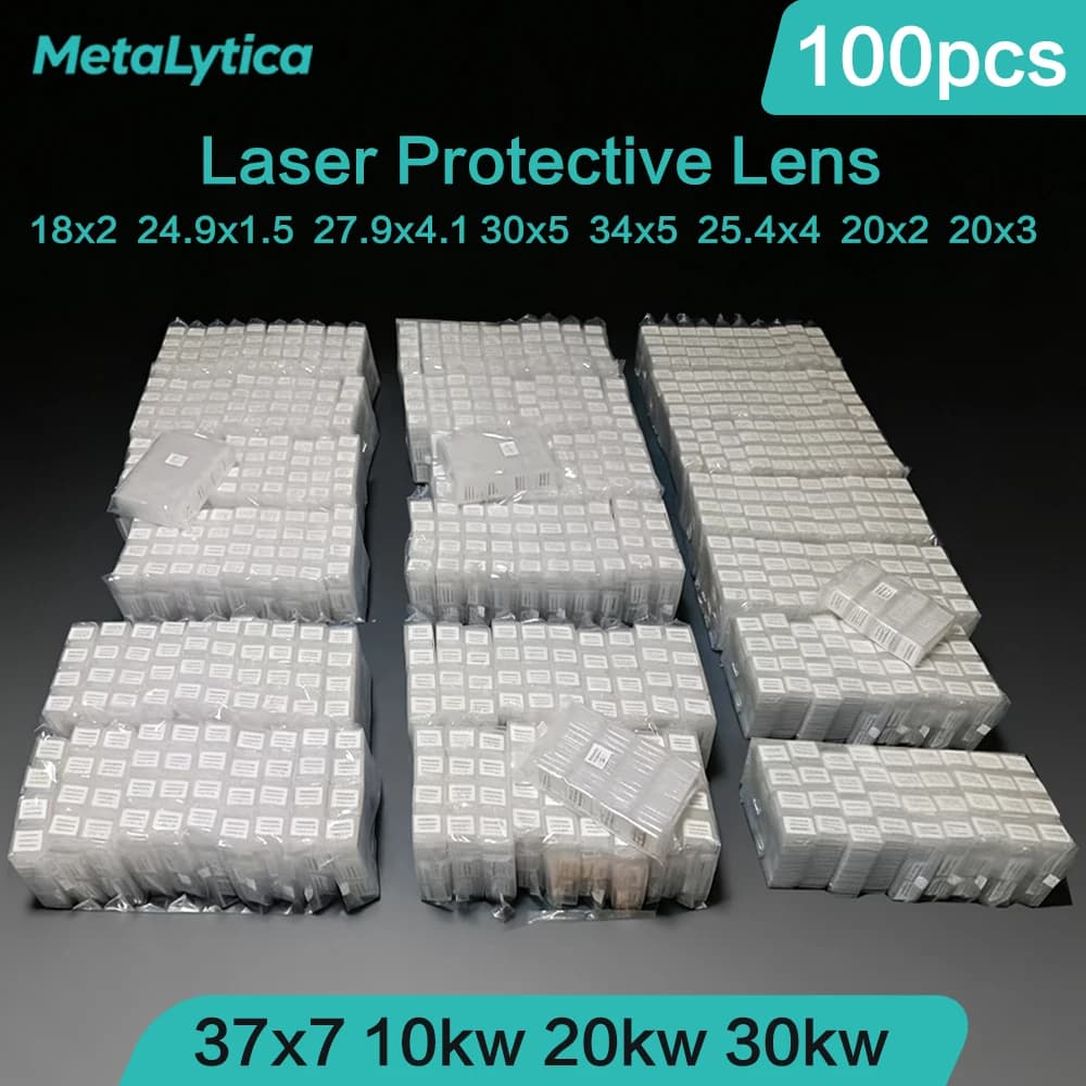 100PCS Laser Protective Lens 18x2 20x2 27.9x4.1 30x5 34x5 37x7 15kw 20kw High Power For Raytools BOCI WSX Laser Cutting Head Len