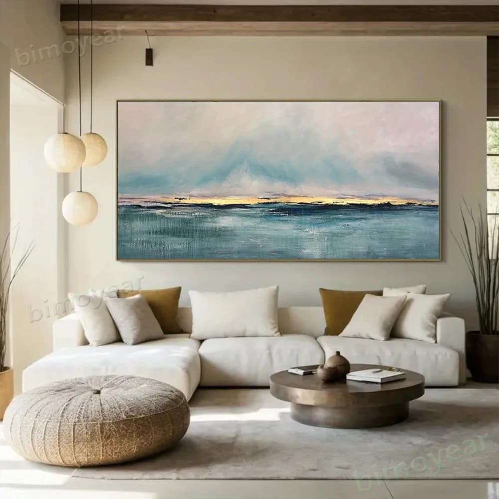 Hand Painted Oil Paintings on Canvas Gold Leaf Abstract Art Picture Acrylic Original Large Wall Art Painting Decor Living Room