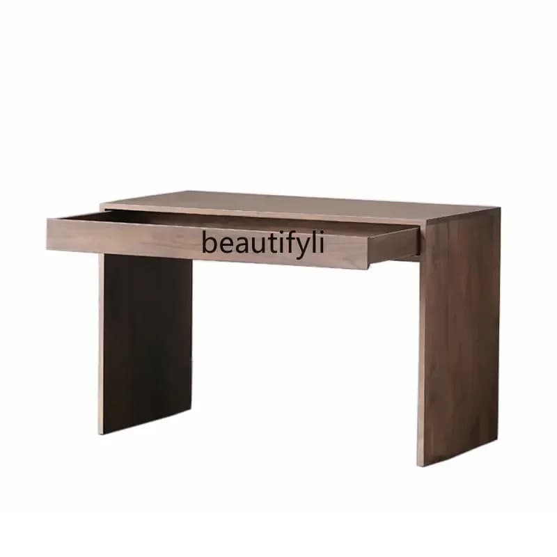 cc182R11 North America Black Walnut Wooden Desk Desk with Drawer Computer Desk Nordic Solid Wood Furniture
