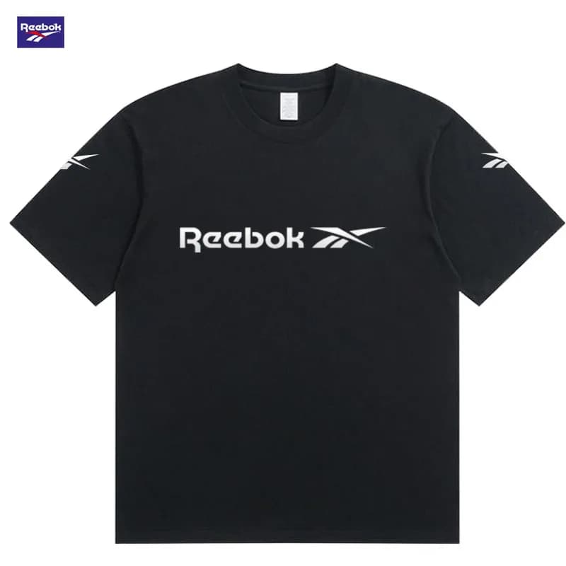 Reebok Summer Casual Letter Print Short Sleeve T-Shirt, Unisex Soft Tee with Comfortable and Durable Fabric