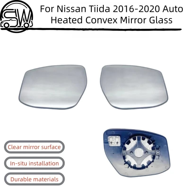 For Nissan Tiida 2016-2020 Rearview Mirror Lens Replacement Heated Convex Side Mirror Glass