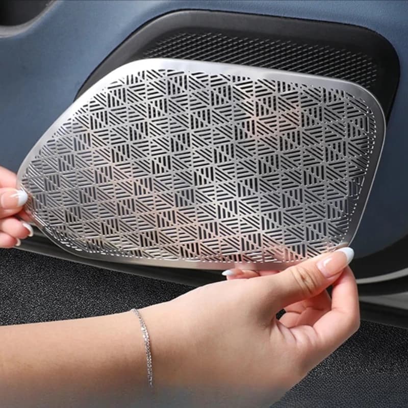 For BMW 5 Series G60 2024-2026 Stainless Steel Black Car Door Horn Frame Trim Cover Interior Car Accessories