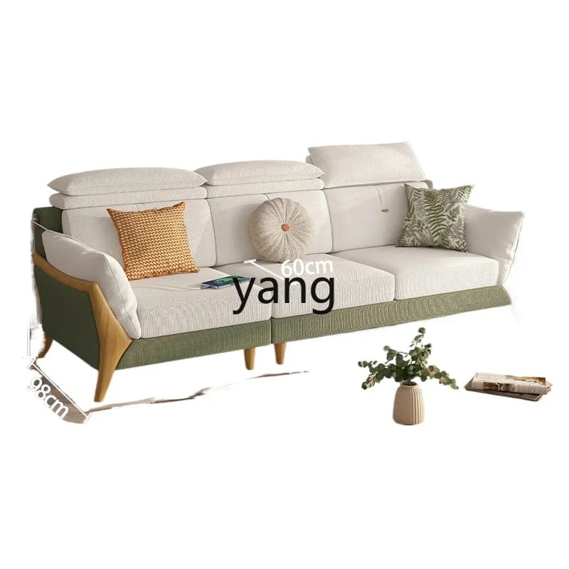 Lhh living room modern simple log antique sofa small apartment cotton and linen dismantling sofa