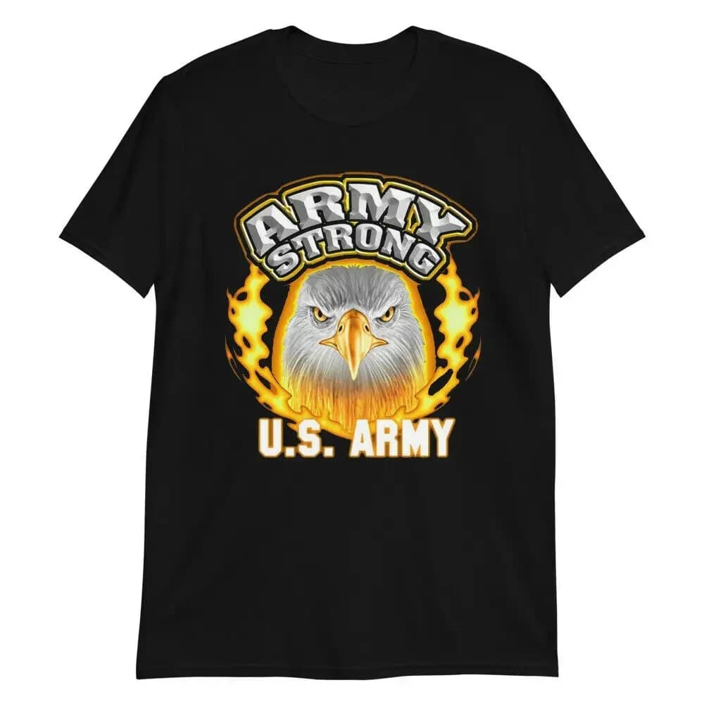 Army Strong US Army Unique Bald Eagle Graphic Printed Militaly T-Shirt. Summer Cotton O-Neck Short Sleeve Mens T Shirt New S-3XL
