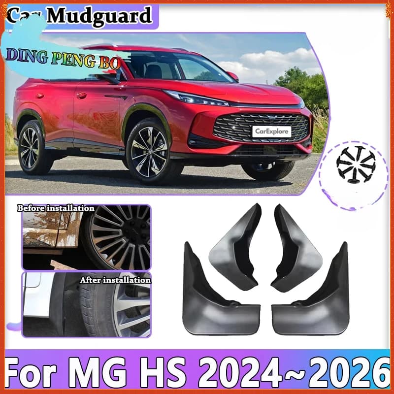 For MG HS MK2 2024 2025 2026 Car Mudguards Mudflap Splash Splash-proof Mud Guards Flaps Front Rear Wheel Fender Auto Accessories