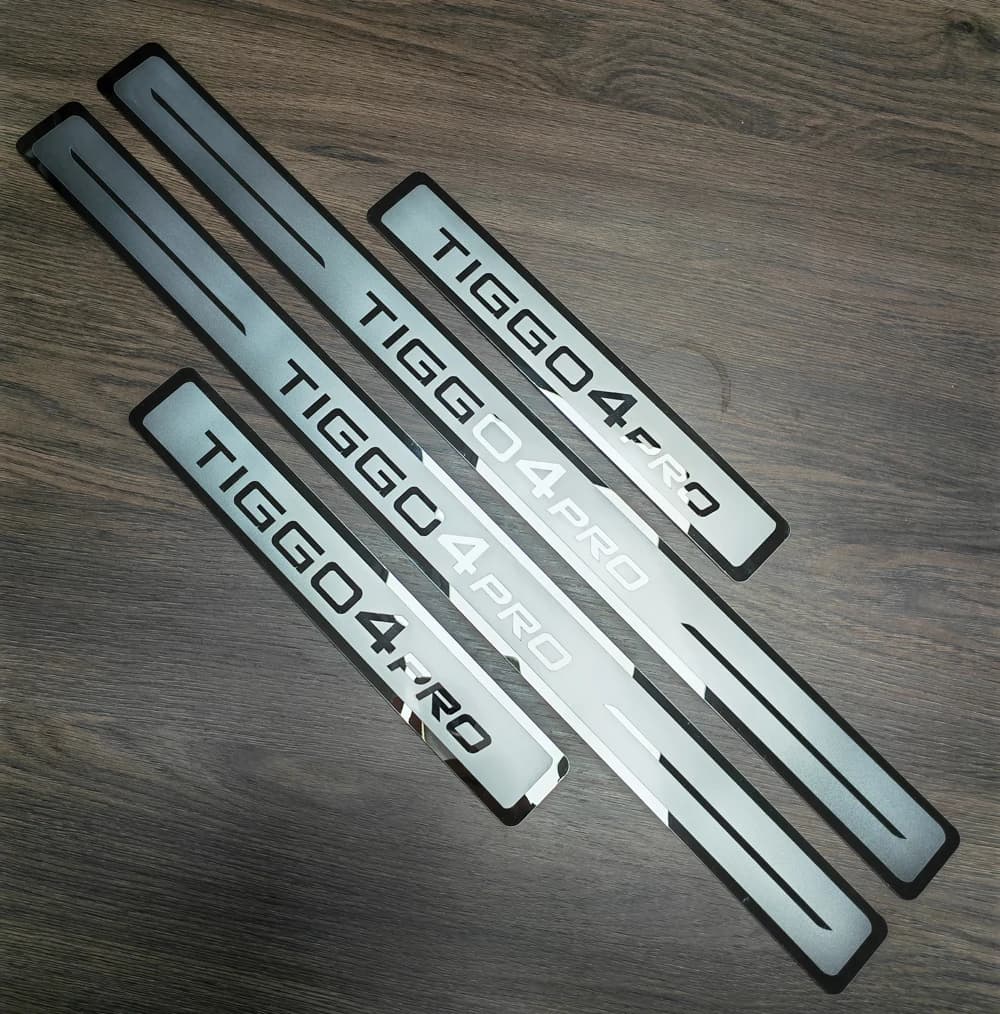 Car Stainless Steel Door Sill Scuff Plate For Chery Tiggo 4 Pro 2020-2024