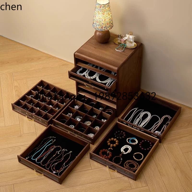 Jewelry Storage Box with Drawer Exquisite Vintage Wood Jewelry Box