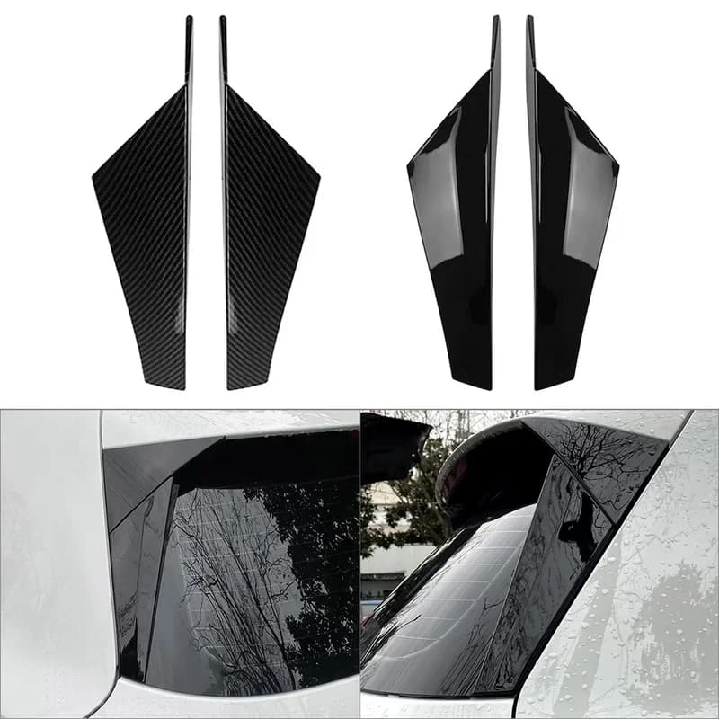 Car Rear Window Spoiler Side Wing Trim Cover Decoration Fit For VW Golf 8 MK8 2020-2021 Carbon Fiber/Gloss Black