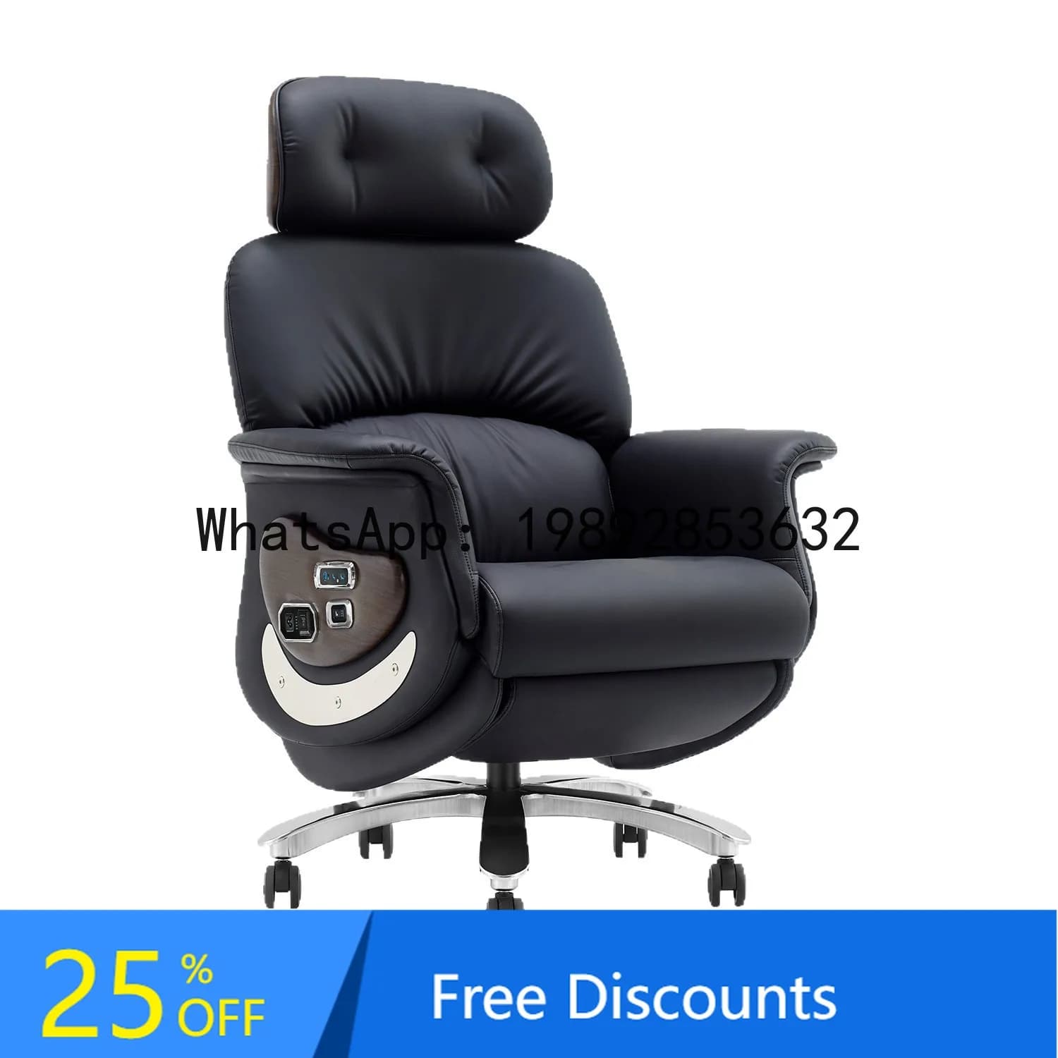 YFY Electric Reclining Genuine Leather Home Comfortable Long Sitting Office Executive Chair with One-Button Start